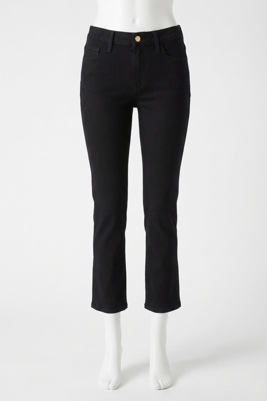NEW FRAME le high straight jeans in film noir